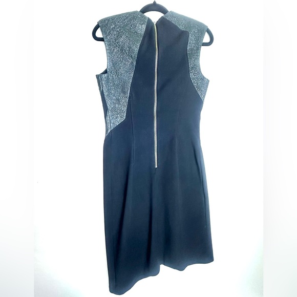 ❗️NEW Helmut Lang Crystal Leather Black Two Tone Asymmetrical Sheath Dress - Picture 10 of 17